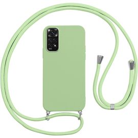 Brs-Coque Pour Xiaomi Redmi Note 11/Note 11s Avec Cordon, Etui Silicone Souple Antichoc Housse Avec Collier Chaîne Lanière, Téléphone Étui Case De Protection Pour Redmi Note 11, Bandoulière-Vert