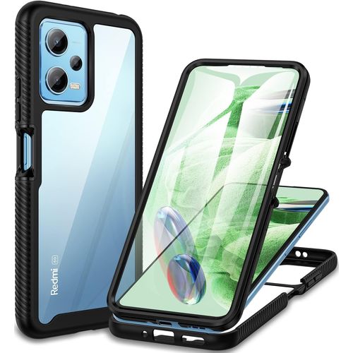 Kal-Coque Xiaomi Redmi Note 12 5g / Poco X5 5g, Antichoc Housse Avec Protection Écran, 360° Téléphone Etui Double Face Case Transparent Intégrale Coque Pour Redmi Note 12 5g/ Poco X5 5g - Noir