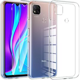 CAUC-Coque pour Xiaomi Redmi 9C/9C NFC avec 2 Verre Trempé Protection écran, Protection Case Antichoc TPU Housse pour Redmi 9C/9C NFC, Transparent Non Jaunissant, Anti Rayures(6,53'')