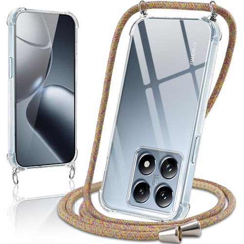 Coque Avec Cordon Pour Xiaomi 14t 6.67"", Collier Réglable Téléphone Étui Portable Lanyard Case Transparent Ultra Souple Silicone Tpu Housse Antichoc Protection Cover Pour Xiaomi 14[Pop947613]