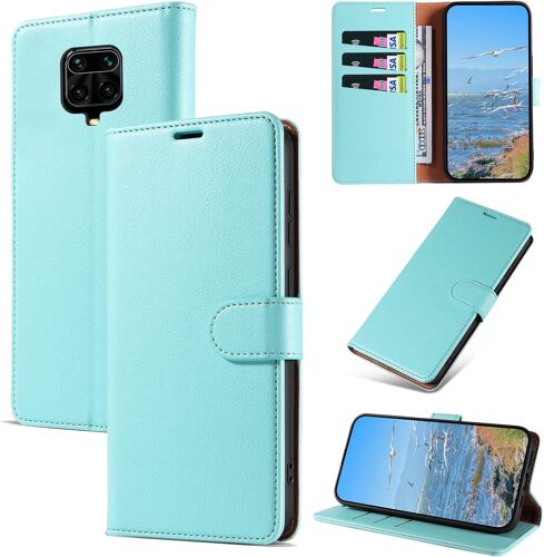 KAL-Coque Pour Xiaomi Redmi Note 9 Pro/Redmi Note 9S, Antichoc Magnetique Étui À Rabat Avec Porte Cartes, Portefeuille Housse En Cuir Pu Pour Xiaomi Redmi Note 9 Pro/Redmi Note 9S, Vert