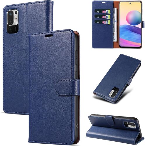 KAL-Coque Pour Xiaomi Redmi Note 10 5G / Xiaomi Poco M3 Pro 5G / Redmi Note 10T, Étui À Rabat Avec Porte Cartes, Housse En Cuir Pu Coque Pour Redmi Note 10 5G / Xiaomi Poco M3 Pro 5G, Bleu