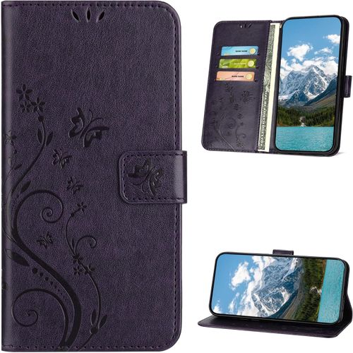 Brs-Coque Pour Oppo A94 5g, Etui Protection Housse En Cuir Pu [Slot De Carte], Étui À Rabat Portefeuille Flip Case Pour Oppo A94 5g, Violet