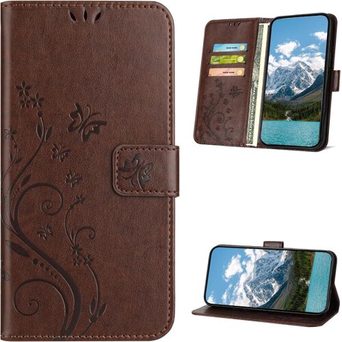 TIANYI-Coque pour Xiaomi Poco X3 Pro/Poco X3 / Poco X3 NFC, Etui Protection Housse en Cuir PU [Slot de Carte], Étui à Rabat Portefeuille Flip Case pour Poco X3 Pro / X3 / X3 NFC, Marron