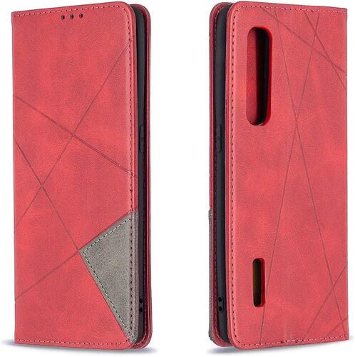 KAL-Coque Pour Oppo Find X2 Pro, Housse Portefeuille En Cuir Etui Avec Tpu Silicone Bumper Antichoc Magnétique Flip Case, Porte Cartes Avec Fonction Support Cover Pu Pochette (Rouge)