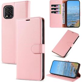 Kal-Coque Pour Xiaomi Mi 10 Lite 5g, Antichoc Magnetique Étui À Rabat Avec Porte Cartes, Portefeuille Housse En Cuir Pu Pour Xiaomi Mi 10 Lite 5g, Rose