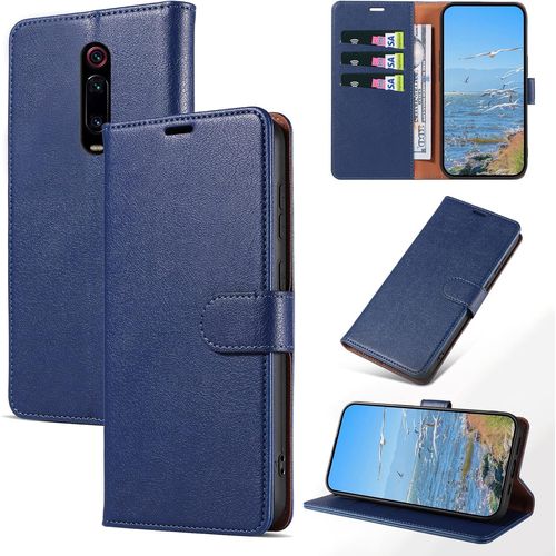 Kal-Coque Pour Xiaomi Mi 9t / Mi 9t Pro/Redmi K20 / Redmi K20 Pro, Antichoc Magnetique Étui À Rabat Avec Porte Cartes, Portefeuille Housse En Cuir Pu Pour Xiaomi Mi 9t / Xiaomi Mi 9t Pro, Bleu