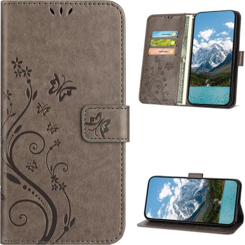 Brs-Coque Pour Iphone 11 Pro Max, Etui Protection Housse En Cuir Pu [Slot De Carte], Étui À Rabat Portefeuille Flip Case Pour Iphone 11 Pro Max, Gris