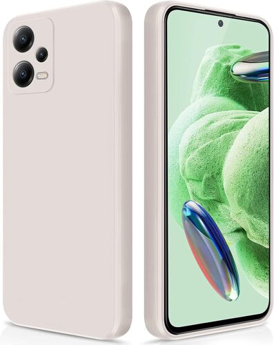 KAL-Coque Pour Xiaomi Redmi Note 12 5G/Xiaomi Poco X5 5G Case En Silicone, Étui De Protection Antichoc Housse Case Ultra-Mince Avec Couche Intérieure En Fibre Et Protection Pour Caméra, Blanc