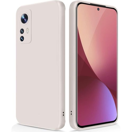 Thsds-Coque Pour Xiaomi 12/Xiaomi 12 X/Xiaomi 12 S Case En Silicone, Coque Antichoc Etui Housse Silicone Ultra-Mince Avec Couche Intérieure En Fibre Et Protection Pour Caméra, Blanc