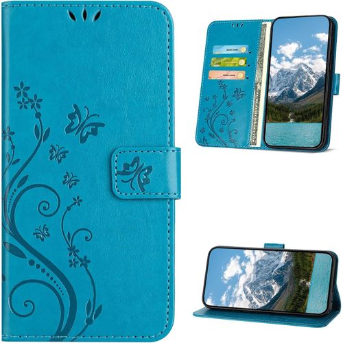Kal-Coque Pour Oppo A94 5g, Etui Protection Housse En Cuir Pu [Slot De Carte], Étui À Rabat Portefeuille Flip Case Pour Oppo A94 5g, Bleu