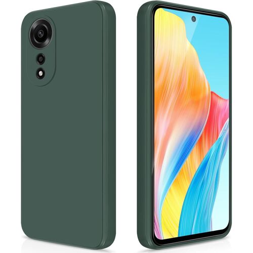 TIANYI-Coque pour Oppo A58 4G Case en Silicone, Etui de Protection Antichoc Etui Housse Silicone Ultra-Mince avec Couche Intérieure en Fibre et Protection pour Caméra, Vert