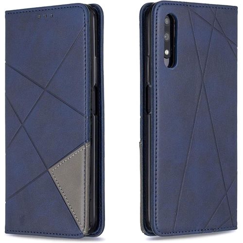 Kal-Coque Pour Huawei Honor 9x, Housse Portefeuille En Cuir Etui De Protection Avec Slim Tpu Silicone Bumper Antichoc Magnétique Flip Case, Porte Cartes Avec Fonction Support Cover (Bleu)