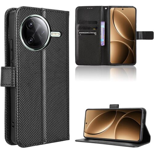 KWEX-Coque pour Xiaomi Poco F7 Pro / F7 Ultra Protection Case, Étui de Protection Portefeuille Antichoc Premium Fibre -Housse Étui Compartiments pour Cartes et Fermeture magnétique- Noir