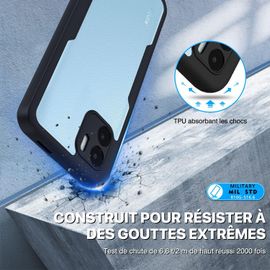 Coque Xiaomi Redmi A1 / A2 4g, Antichoc Housse Avec Protection D'écran, 360° Protégé Téléphone Etui Double Face Case Robuste Transparent Portable Intégrale Coque Pour Redmi A1/ A2 4g -Noir