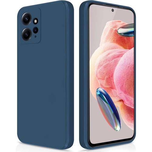 Coque Silicone Liquide Compatible Xiaomi Redmi Note 12 4g - Protection Intégrale, Intérieur Microfibre Anti-Rayures, Bords Surélevés, Ultra-Souple, Bleu