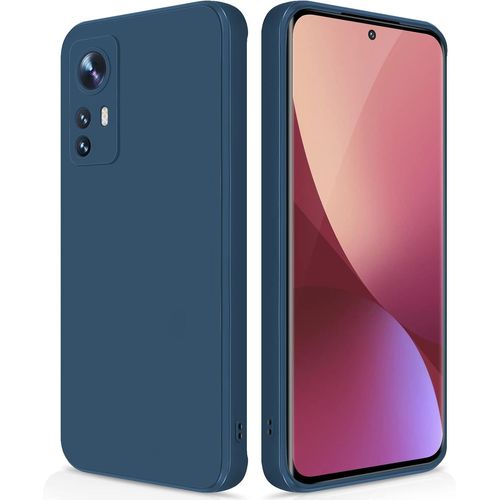 Eryi-Coque Pour Xiaomi 12/Xiaomi 12 X/Xiaomi 12 S Case En Silicone, Coque Antichoc Etui Housse Silicone Ultra-Mince Avec Couche Intérieure En Fibre Et Protection Pour Caméra, Bleu