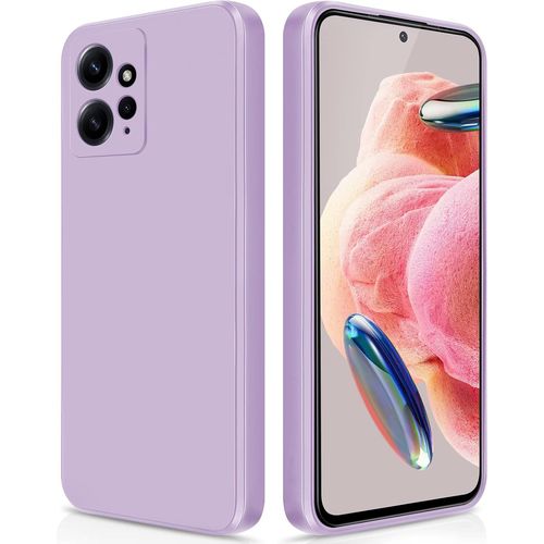 Coque Pour Xiaomi Redmi Note 12 4g Case En Silicone, Étui De Protection Antichoc Housse Case Ultra-Mince Avec Couche Intérieure En Fibre Et Protection Pour Caméra, Violet