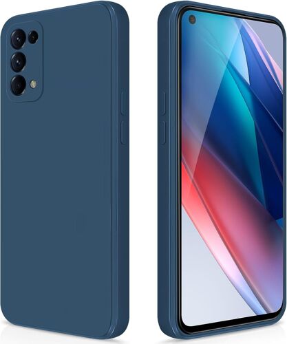 JGD-Coque pour Oppo Find X3 Lite/Reno 5 Case en Silicone, Etui de Protection Antichoc Etui Housse Silicone Ultra-Mince avec Couche Intérieure en Fibre et Protection pour Caméra, Bleu