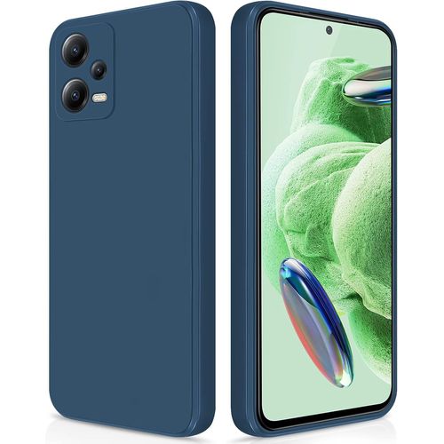 Coque Pour Xiaomi Redmi Note 12 5g/Xiaomi Poco X5 5g Case En Silicone, Étui De Protection Antichoc Housse Case Ultra-Mince Avec Couche Intérieure En Fibre Et Protection Pour Caméra, Bleu