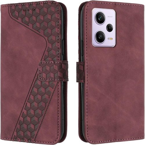 Kal-Coque Pour Xiaomi Redmi Note 12 Pro 5g / Poco X5 Pro 5g, Etui Protection Housse Premium En Cuir Pu Portefeuille Étui Téléphone [Fermoir Magnétique] [Fentes Pour Cartes] Flip Case¿Rouge
