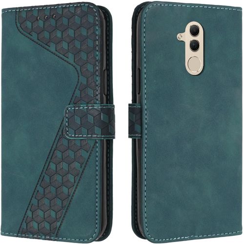 Sjzg-Coque Pour Huawei Mate 20 Lite, Étui Housse Protection En Cuir Pu [Pochette De Portefeuille] [Magnétique], Antichoc Etui À Rabat Pour Huawei Mate 20 Lite (Vert)