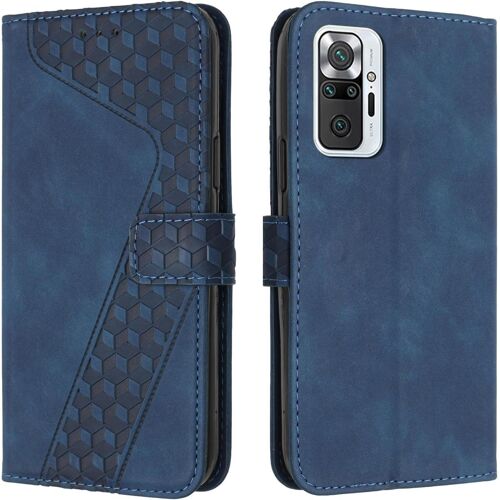 KAL-Coque Pour Xiaomi Redmi Note 10 Pro / 10 Pro Max, Étui Housse Protection En Cuir Pu [Pochette De Portefeuille], Antichoc Etui À Rabat Pour Redmi Note 10 Pro / 10 Pro Max (Bleu)