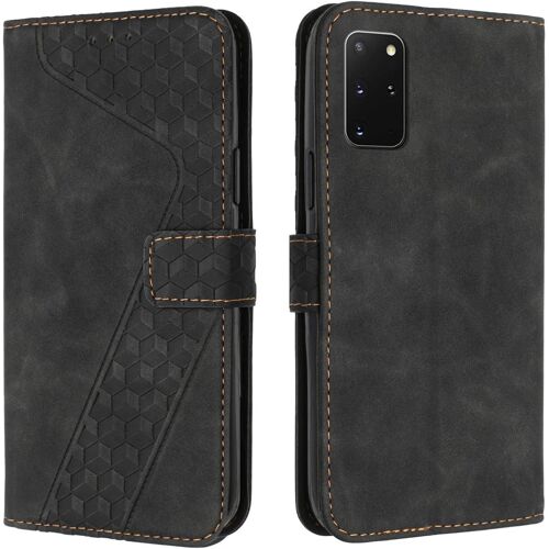 KAL-Coque Pour Samsung Galaxy S20 Plus, Étui Housse Protection En Cuir Pu [Pochette De Portefeuille] [Magnétique], Antichoc Etui À Rabat Pour Samsung S20 Plus (Noir)