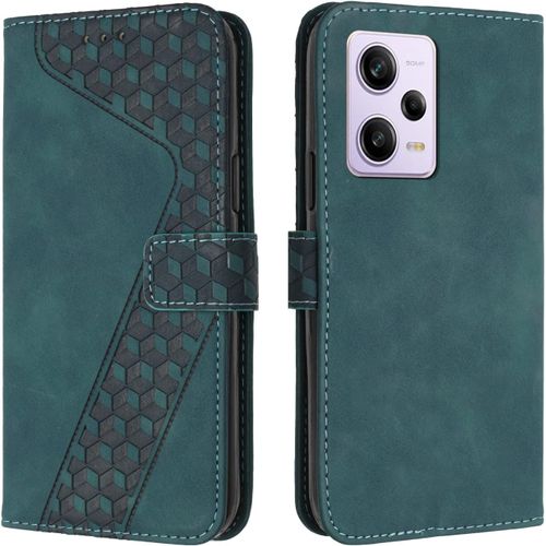 Kal-Coque Pour Xiaomi Redmi Note 12 Pro 5g / Poco X5 Pro 5g, Etui Protection Housse Premium En Cuir Pu Portefeuille Étui Téléphone [Fermoir Magnétique] [Fentes Pour Cartes] Flip Case¿Vert