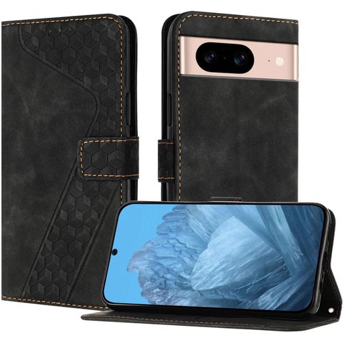 Kal-Coque Pour Google Pixel 8a, Étui Housse Protection En Cuir Pu [Pochette De Portefeuille] [Magnétique], Antichoc Etui À Rabat Pour Google 8a (Noir)