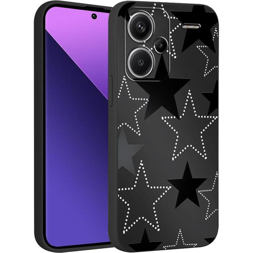 Kal-Coque Pour Xiaomi Redmi Note 13 Pro Plus 5g 6,67"", Etoile Motif Aesthetic Étui Filles Femmes Dessin Case, Mince Silicone Souple Tpu Housse Antichoc Cover Pour Redmi Note 13 Pro Plus, Noir 2