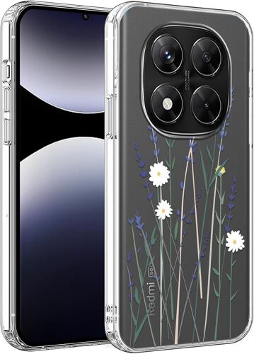 Coque Pour Xiaomi Redmi Note 14 Pro 5G/Poco X7 6,67"", Fleur Aesthetic Motif Filles Dessin Transparente Étui, Mince Tpu Silicone Housse Antichoc Protection Case Cover Pour Redmi Not[MAG6202705]