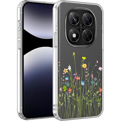 Eryi-Coque Pour Xiaomi Redmi Note 14 Pro 5g/Poco X7 6,67"", Fleur Aesthetic Motif Filles Dessin Transparente Étui, Mince Tpu Silicone Housse Antichoc Protection Case Cover Pour Redmi Note 14 Pro, 03