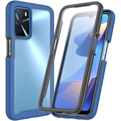 Kal-Coque Pour Oppo A16/A16s/A54s Antichoc Housse Avec Protège Écran, 360 Degrés Full Body Etui Solide Double Face Bumper Portable Transparent Housse