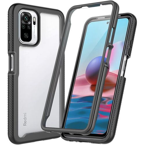 CAUC-Coque pour Xiaomi Redmi Note 10/Note 10S/Poco M5s Antichoc Housse avec Protège écran, 360 Degrés Full Body Etui Solide Double Face Bumper Portable Transparent Housse