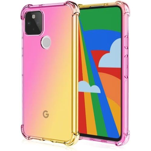 Kal-Coque Pour Google Pixel 5 Étui, (6"" Inches) Transparente Dégradée Tpu Silicone Quatre Coins Renfort D'angle Case