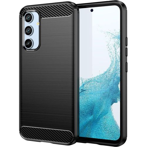 TRAHOO-Coque pour Samsung Galaxy A54 5G, Housse Premium TPU Souple Texture Fibre de Carbone Etui Protection Téléphone Antichoc, Anti-Rayures, Anti-Dérapante, Silicone Case Bumper, Noir