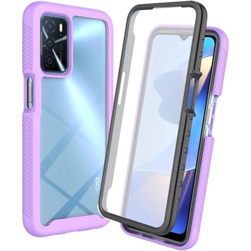 Kal-Coque Pour Oppo A16/A16s/A54s Antichoc Housse Avec Protège Écran, 360 Degrés Full Body Etui Solide Double Face Bumper Portable Transparent Housse