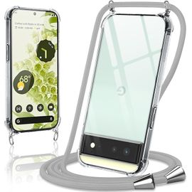 Coque Avec Cordon Pour Google Pixel 6¿5g¿ 6,4"", Collier Réglable Téléphone Étui Portable Lanyard Case Transparent Souple Silicone Tpu Housse Antichoc Protection Cover, Gris[Car785162]