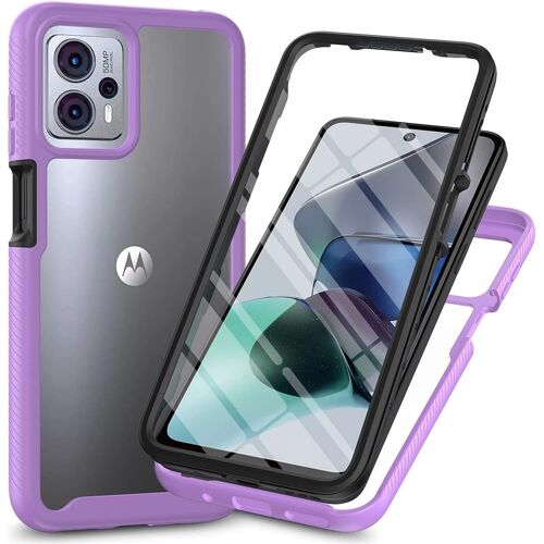 KAL-Coque Pour Motorola Moto G23 / Moto G13 Antichoc Housse Avec Protège Écran, 360 Degrés Full Body Etui Solide Double Face Bumper Portable Transparent Housse