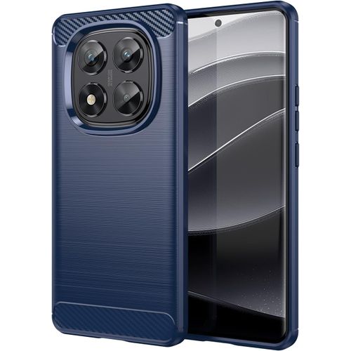 Eryi-Coque Pour Xiaomi Redmi Note 14 Pro 5g / Poco X7 5g, Housse Premium Tpu Souple Texture Fibre De Carbone Etui Protection Téléphone Antichoc, Anti-Rayures, Anti-Dérapante, Silicone Case,Bleu
