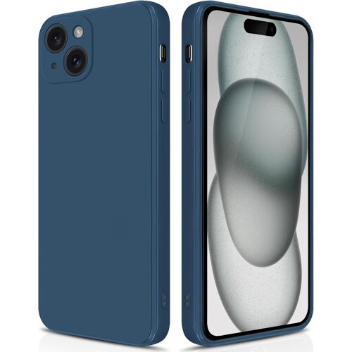 ERYI-Coque Pour Iphone 15 Plus Case En Silicone, Etui De Protection Antichoc Etui Housse Silicone Ultra-Mince Avec Couche Intérieure En Fibre Et Protection Pour Caméra, Bleu