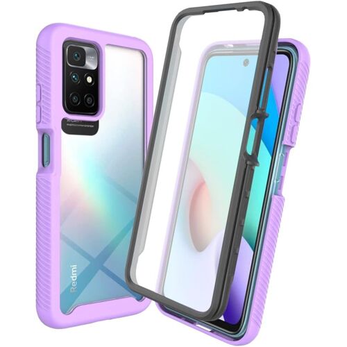 KAL-Coque Pour Xiaomi Redmi 10 2022 Antichoc Housse Avec Protège Écran, 360 Degrés Full Body Etui Solide Double Face Bumper Portable Transparent Housse
