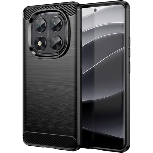 Kal-Coque Pour Xiaomi Redmi Note 14 Pro 5g / Poco X7 5g, Housse Premium Tpu Souple Texture Fibre De Carbone Etui Protection Téléphone Antichoc, Anti-Rayures, Anti-Dérapante, Silicone Case,Noir