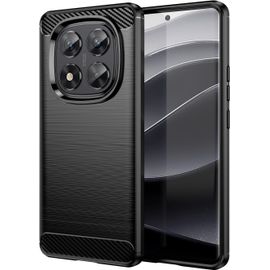 Kal-Coque Pour Xiaomi Redmi Note 14 Pro 5g / Poco X7 5g, Housse Premium Tpu Souple Texture Fibre De Carbone Etui Protection Téléphone Antichoc, Anti-Rayures, Anti-Dérapante, Silicone Case,Noir
