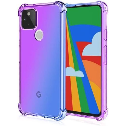 Kal-Coque Pour Google Pixel 5 Étui, (6"" Inches) Transparente Dégradée Tpu Silicone Quatre Coins Renfort D'angle Case