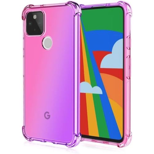 Kal-Coque Pour Google Pixel 5 Étui, (6"" Inches) Transparente Dégradée Tpu Silicone Quatre Coins Renfort D'angle Case