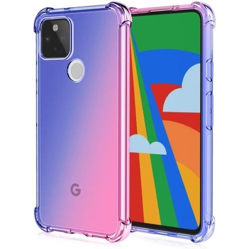 Kal-Coque Pour Google Pixel 5 Étui, (6"" Inches) Transparente Dégradée Tpu Silicone Quatre Coins Renfort D'angle Case
