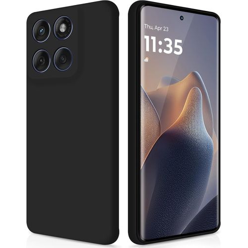 Coque Pour Motorola Edge 60 Fusion/Edge 60 Case En Silicone, Etui De Protection Antichoc Etui Housse Silicone Ultra-Mince Avec Couche Intérieure En Fibre Et Protection Pour Caméra, Noir