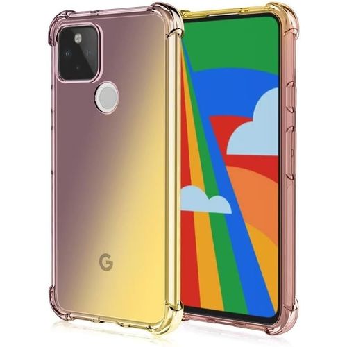 Kal-Coque Pour Google Pixel 5 Étui, (6"" Inches) Transparente Dégradée Tpu Silicone Quatre Coins Renfort D'angle Case